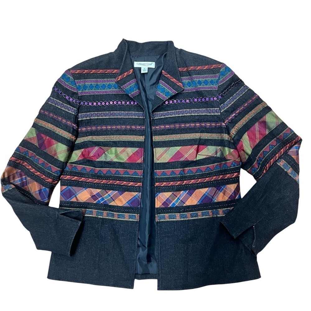 Coldwater Creek Multicolor Striped Women's Blazer Sz 12